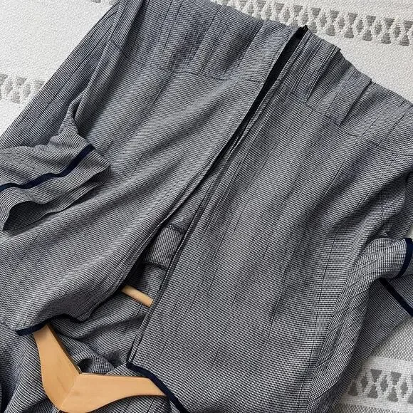 Vtg Midi Dress Classic Prairie Cottagecore Houndstooth Button Front Slip Women M - Picture 9 of 13